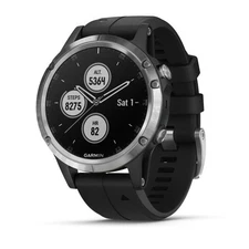 Garmin fenix 5 Plus Glass Edition Silver GPS Watch with Black Band 010-01988-10