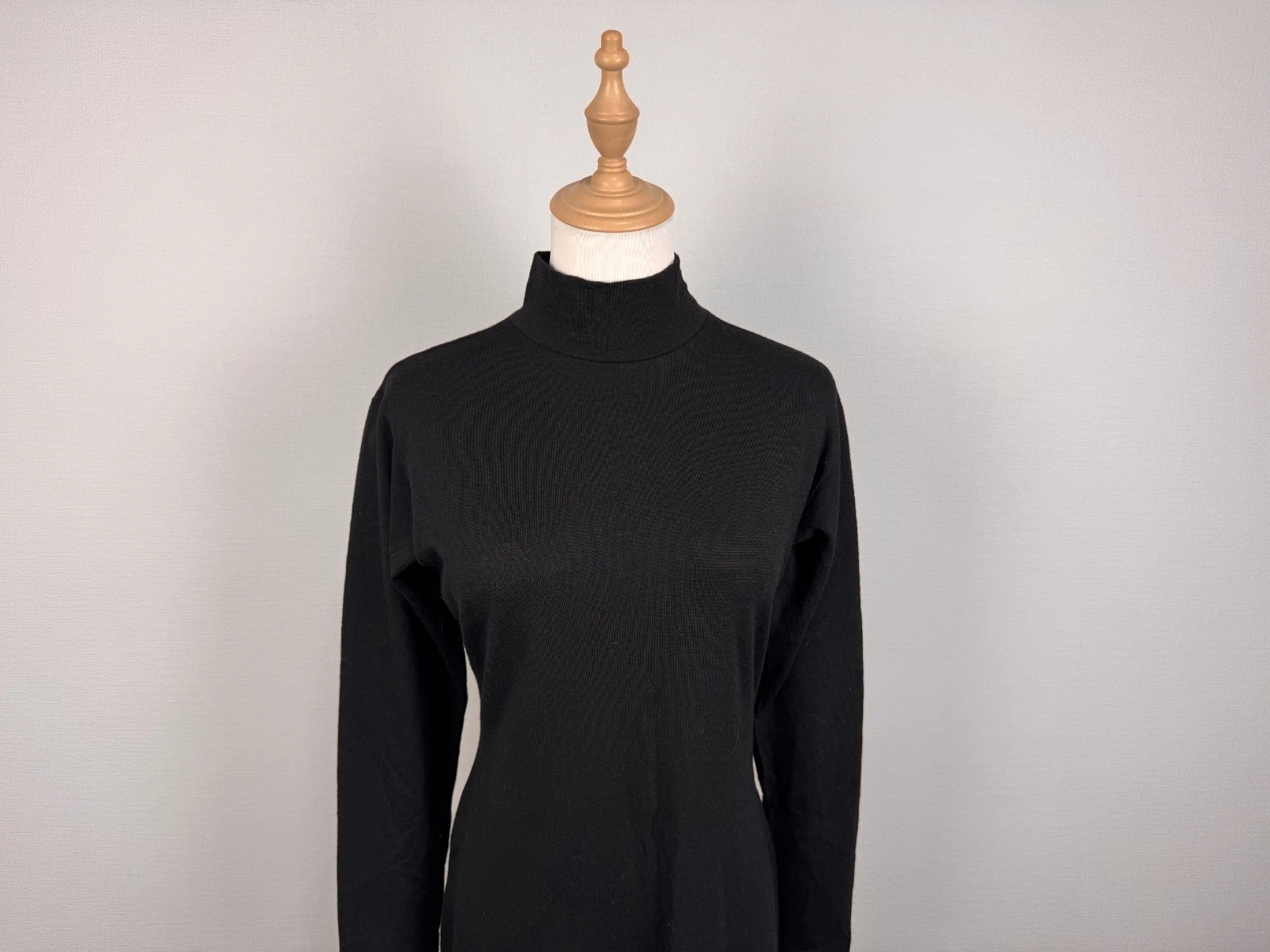 Abito body KENZO Jungle Paris vintage nero 100% lana eleganza manica lunga M