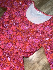 Lularoe Nicole Dress Pink  Floral Pansy Peony Bright XL 18/20 16 ❤️ NWOT Vintage