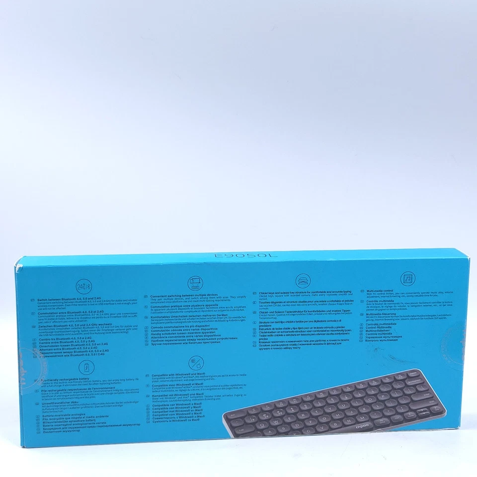 RAPOO E9050L 78-Key Multi-Device Wireless Keyboard Rechargeable for PC Laptop - Image 2 of 3
