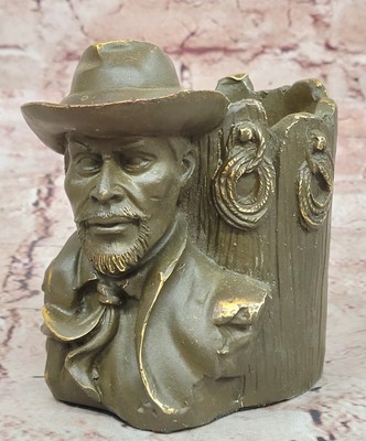 Anderson Cowboy Statue   Stift Pinsel Münzen Halter Old School Western Kunst