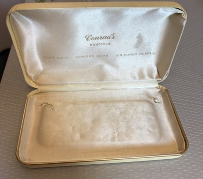 Vintage Jewelry Presentation Box Conrad s of Honolulu Pearls Gemstone Empty Case