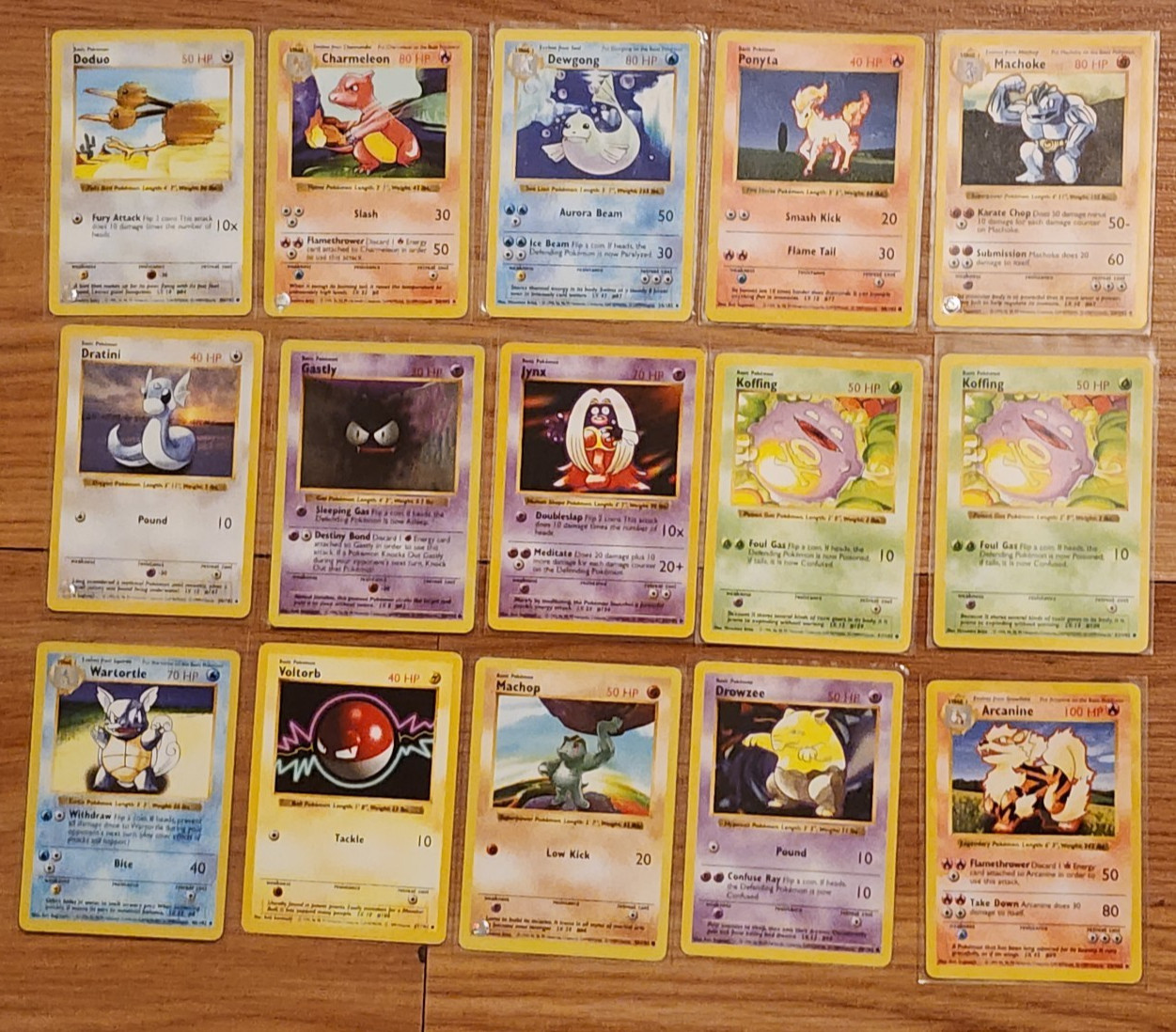 Shadowless Charmeleon, Arcanine, Wartortle Base Set WOTC Pokemon Card Lot 15 NM