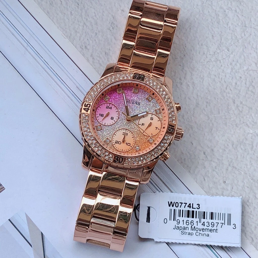 Guess Quartz Timed Women s Watch Fashion W0774L3 eBay