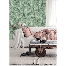 Smooth Leaves Traditional Watercolor wall Home Mural leaves Non-Woven wallpaper