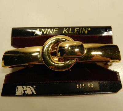 NEW OLD STOCK ANNE KLEIN BARRETTE Brushed Gold Tone Metal  display picture 3