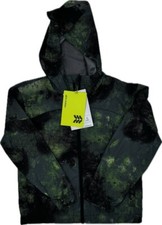 NEW All in Motion Boys' Size S Hooded Full Zip Windbreaker Olive Green