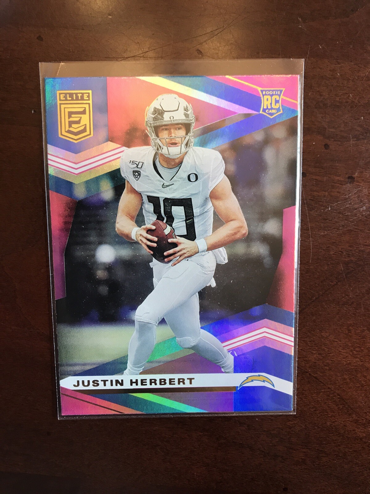 Justin Herbert 2020 Donruss Elite Football Pink Parallel Rookie Card #104!