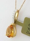 GENUINE  2.35 Cts YELLOW TOPAZ & DIAMOND NECKLACE 10K GOLD - Free Certificate — photo 3