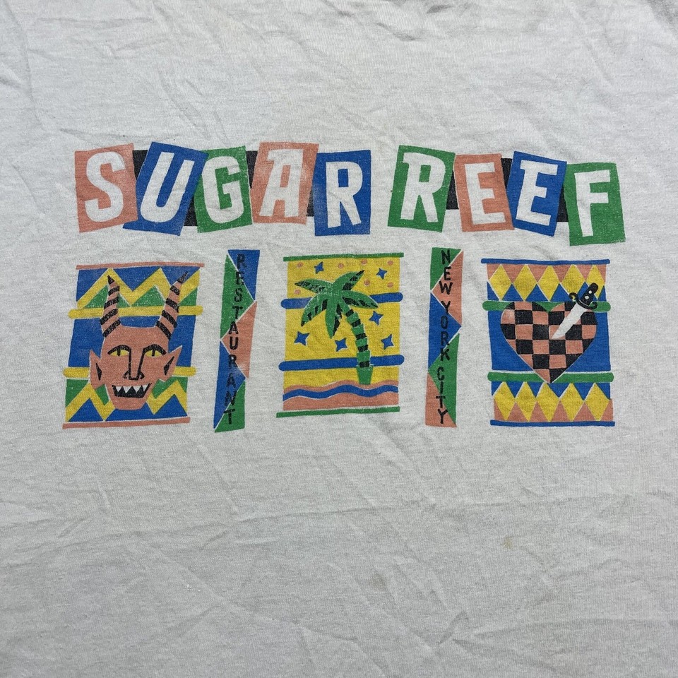 Vintage 80s Sugar Reef Restaurant New York City Art Shirt Size XL eBay