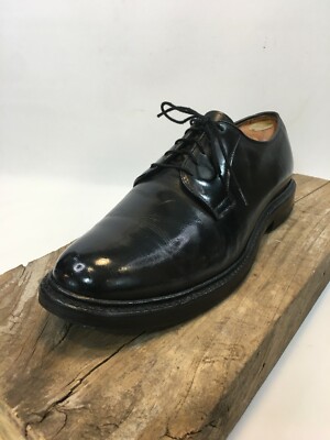 Allen Edmonds Black Leather Leeds Plain Toe Blucher Shoes 9 Allen Edmonds Black Leather Leeds Plain Toe Blucher Shoes 9