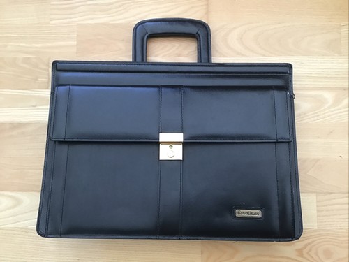 Office/Portfolio Black Bag Faux Leather Constellation Brand Handle & Strap - Picture 6 of 13