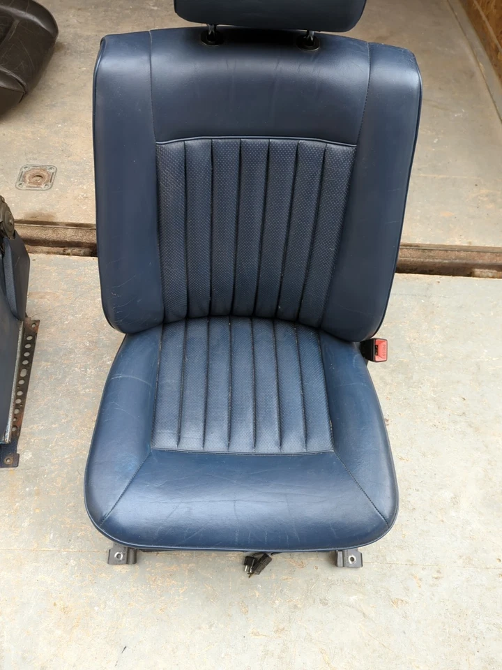 W126 蓝色前座和轨道及更多! 罕见原始设备制造商梅赛德斯 81-91 560SEL 420SEL — 第 3/4 张图片