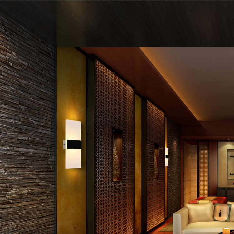 Up/Down 6W LED Acrylic Wall Sconce Light Fixture Modern Decor Lamp ...