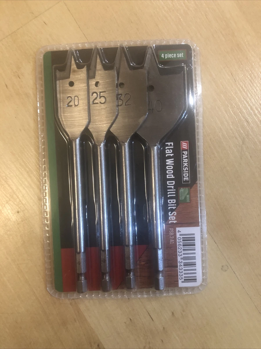 Parkside Flat Wood Drill Bit Set PSB 3 A1 4 Pieces 20 25 32 40