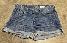 H M Women  s Denim Shortie Shorts Size 6 - Excellent Condition