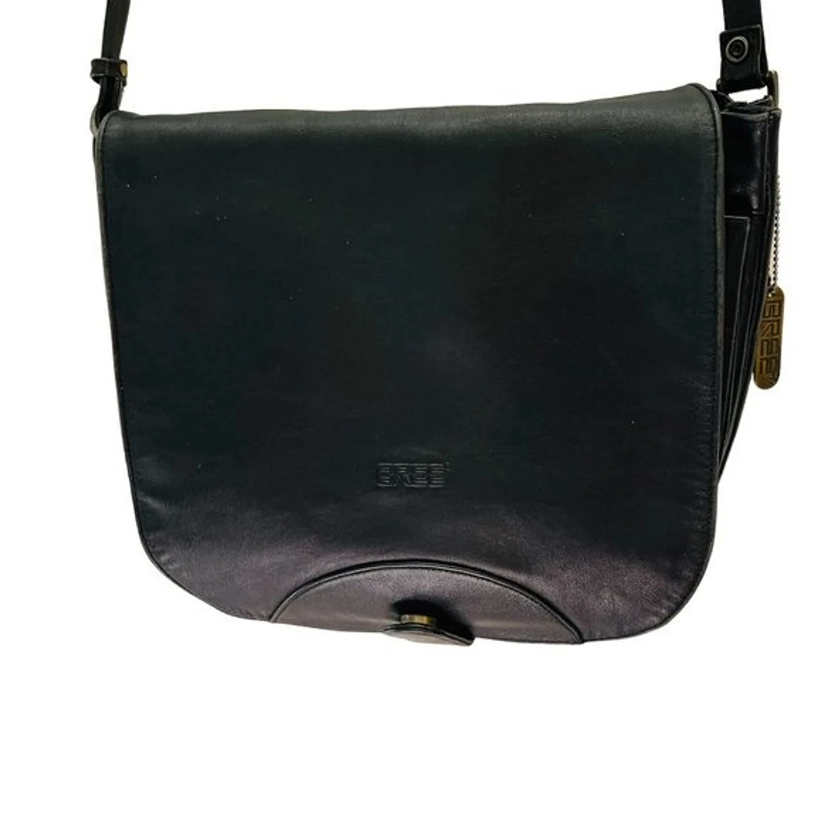 BREE ORIGINAL Soft Leather Black Bag Multi-Pocket Travel Bag from