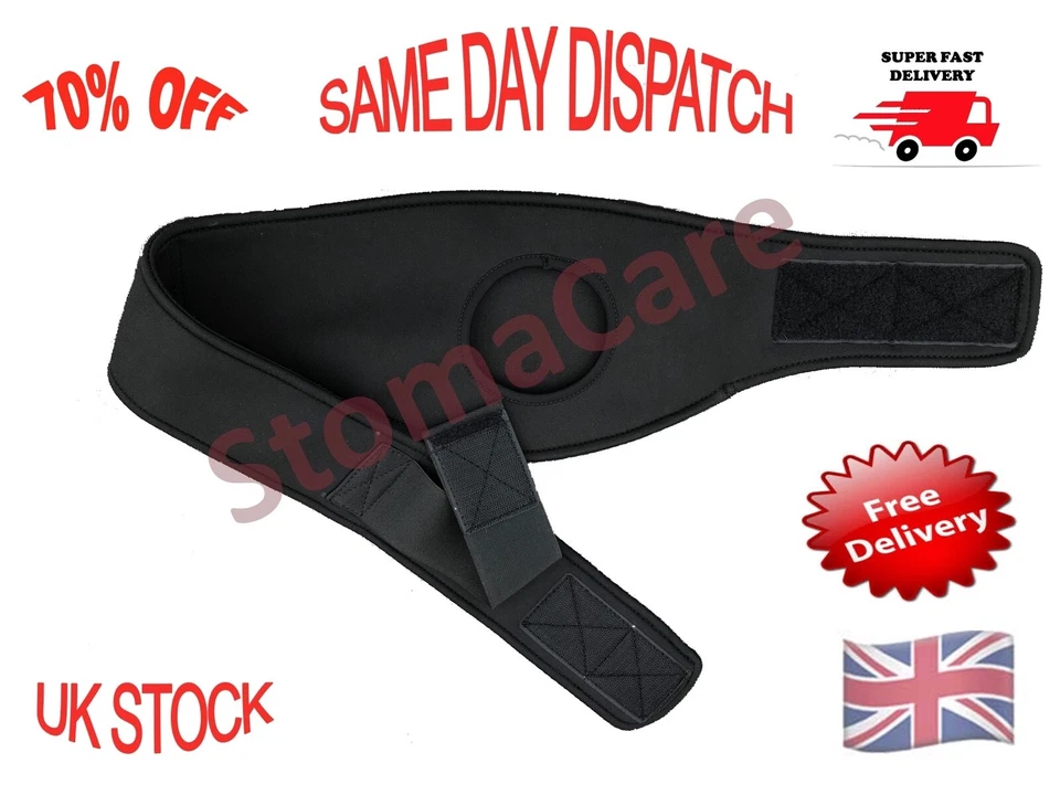 Cinturón de ostomía de neopreno delgado - Cinturón de bolsa de estoma - Cinturón de colostomía - Cinturón de ilestomía - Hernia Foto 2 de 4