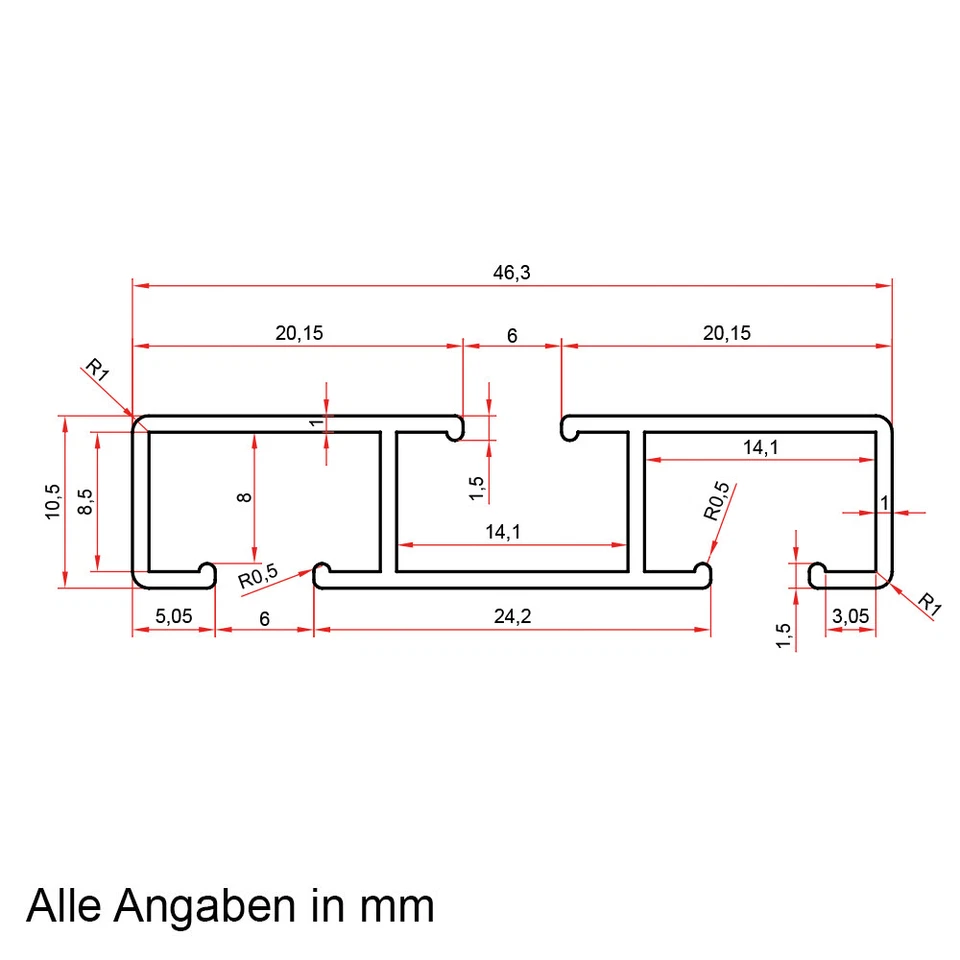 Alu Aluminium Gardinenschiene Vorhangschiene mit Montage Set 2 läufig bis 5m - Bild 3 von 4