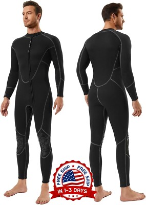 Traje De Neopreno Para Hombres De Longitud Completa Para Buceo De 3mm Grande NEW