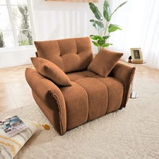 47" Ergonomic Single Seater Sofa w/High-Resilience Support Cushions and Pillows