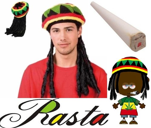 NEW BOB MARLEY RASTA JAMAICAN HAT WIG 