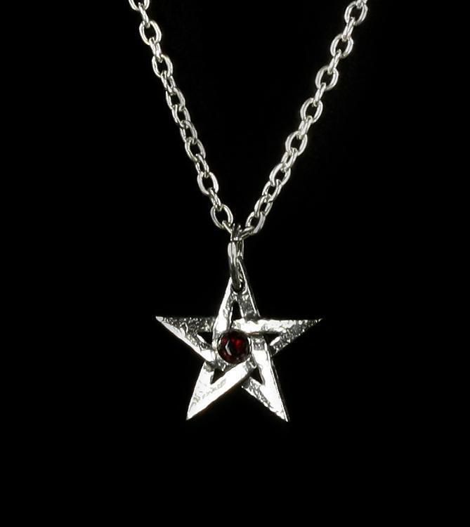 Crystal Pentagram - Alchemy Gothic Necklace - Fantasy Star Neck Jewelry Chain