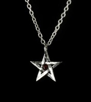 Crystal Pentagram - Alchemy Gothic Halskette - Fantasy Stern Halsschmuck Kette