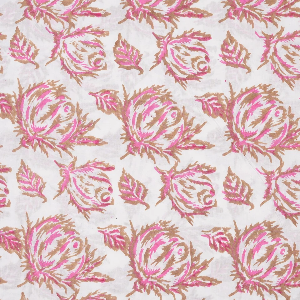 5 Yards Hand Block Print Fabric Pure Cotton Indian Natural Bagru Print Fabric - Image 4 of 4