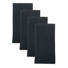 Bed Bath and Beyond Black Fabric Napkin Set of 4 NEW