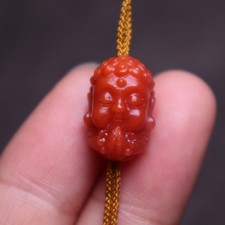 Carved South Red Agate Bead Baby Buddha Spacer Cloud Bead Mala Bracelet
