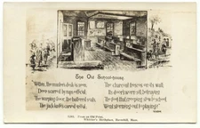 Haverhill MA Whittier's Birthplace The Old School House Postcard Massachusetts