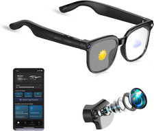 Smart Glasses with Camera, 4K HD Video Photo Capture Recording Glasses with Au
