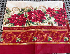 Holiday Time Christmas Damask Poinsettia Tablecloth 60x84 Oblong Red Open Box