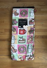 New Betsey Johnson Christmas Holiday Blanket Throw Pink Treats Doughnut Pie