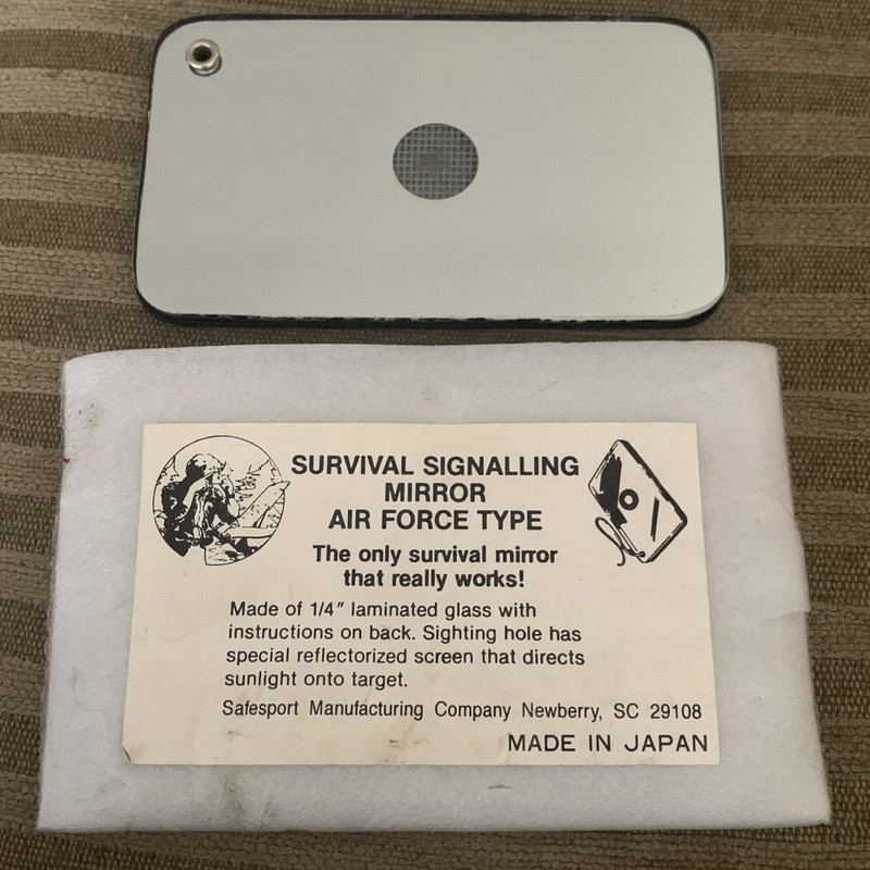 New Old Stock Survival Signaling Mirror Air Force Type 5”x3” Made In Japan