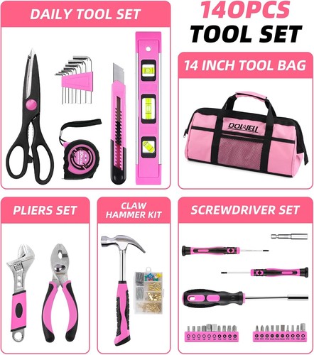 Apollo Home Tool Kit In Soft-Sided Tool Bag, Pink (201-Piece) DT0020P - The Home Depot - 9