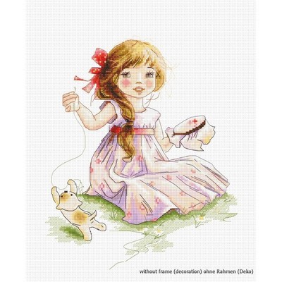 Luca-S counted Cross Stitch kit ''The ?mbroideress'', 19x23cm, DIY