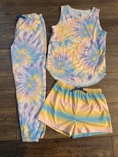 Girls Youth 3-Piece Pajama Set. Size Medium. Lucky Brand. Soft. Lightweight.