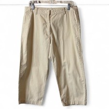 Vintage 90s Eddie Bauer Khaki Cropped Chino Pants, Women's Size Petite 14