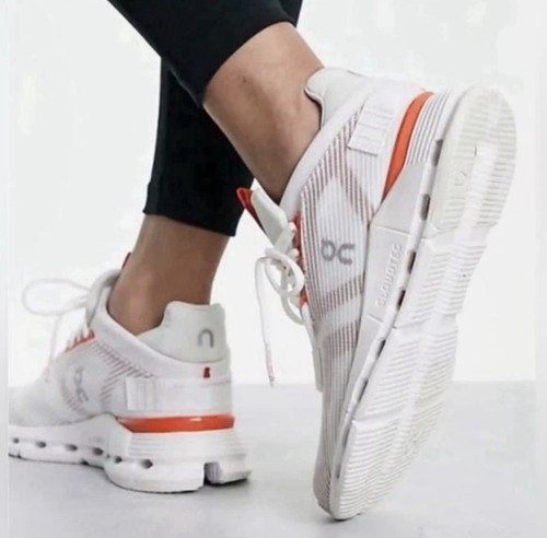 ON Cloudnova Shoes Women's Size 10.5 White/Flame Void Undyed Cloudtec Sneakers