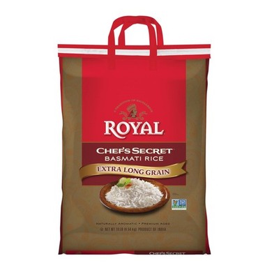 Chef's Secret Basmati Rice  Premium Extra Long Grain White Rice, 10 lb Bag