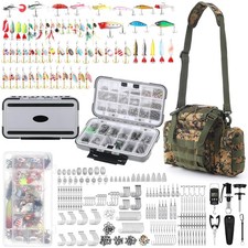 464 Pcs Fishing Backpack with Tackle Boxes Lightweight Sling Bag for Fish Gea...