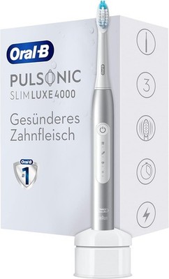 Oral-B Pulsonic Slim Luxe 4000 Schallzahnbürste Platin 3 Putzmodi