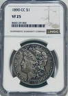 1890 CC Morgan Silver Dollar NGC VF25 Tough Date Morgan/Nice Original Patina