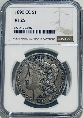 1890 CC Morgan Silver Dollar NGC VF25 Tough Date Morgan/Nice Original Patina