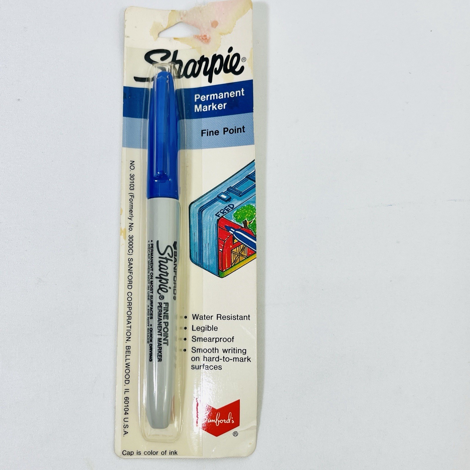 Vintage Sharpie Permanent Marker Blue Fine Point New Old Stock Sanfords
