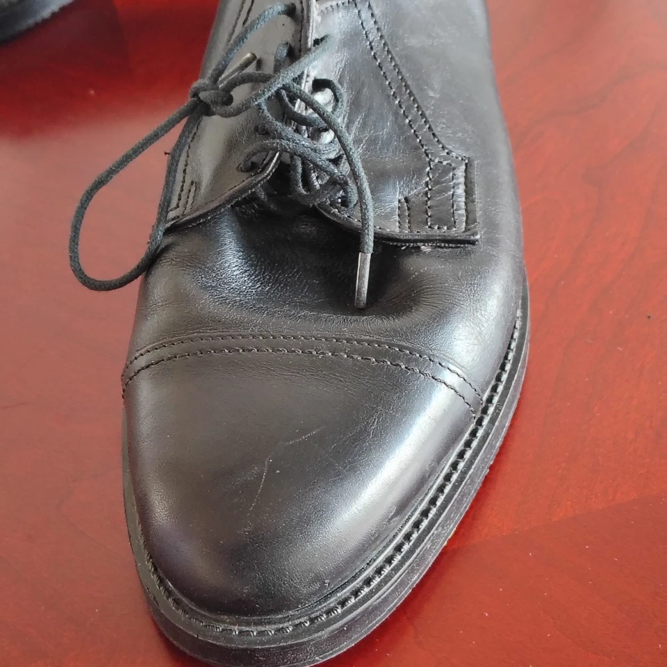 Zapatos de vestir Oxford vintage Dexter de cuero negro con punta de ala para hombre 11 hechos en EE. UU. DE COLECCIÓN Foto 2 de 4