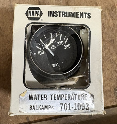 #ad Stewart Warner Napa Water Temperature Gauge 701 1093 Balkamp Inc. Open Box $45.00
