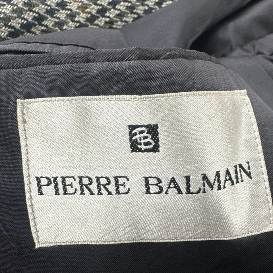 VTG Pierre Balmai Tweed Wool Blazer Men 40R Multicolor Houndstooth Jacket - Image 3 of 4